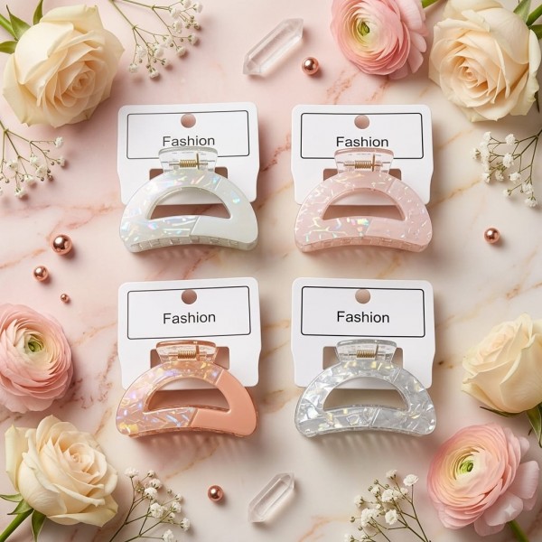 Fashion Alley 5 Cm women Hair Claw Pack Of 12 Pcs