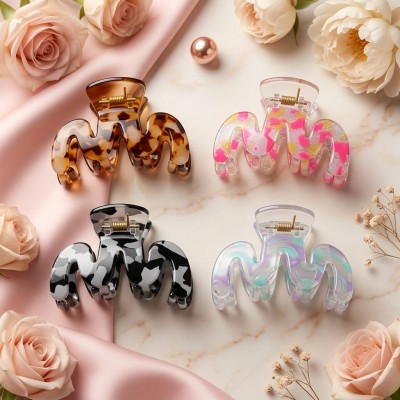 Fashion Alley 5 Cm women Hair Claw Pack Of 12 Pcs