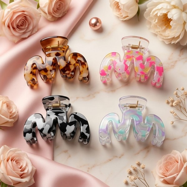 Fashion Alley 5 Cm women Hair Claw Pack Of 12 Pcs
