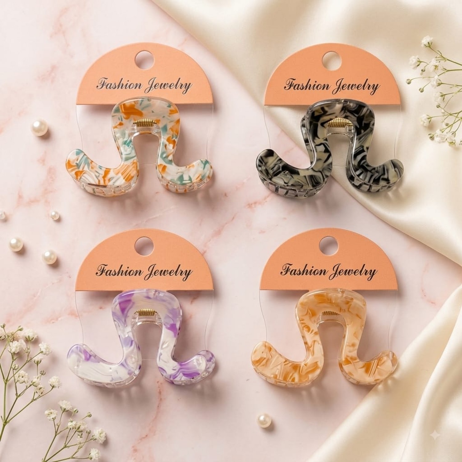 Fashion Alley 5 Cm women Hair Claw Pack Of 12 Pcs