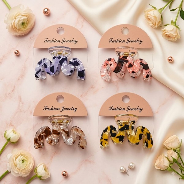 Fashion Alley 5 Cm women Hair Claw Pack Of 12 Pcs