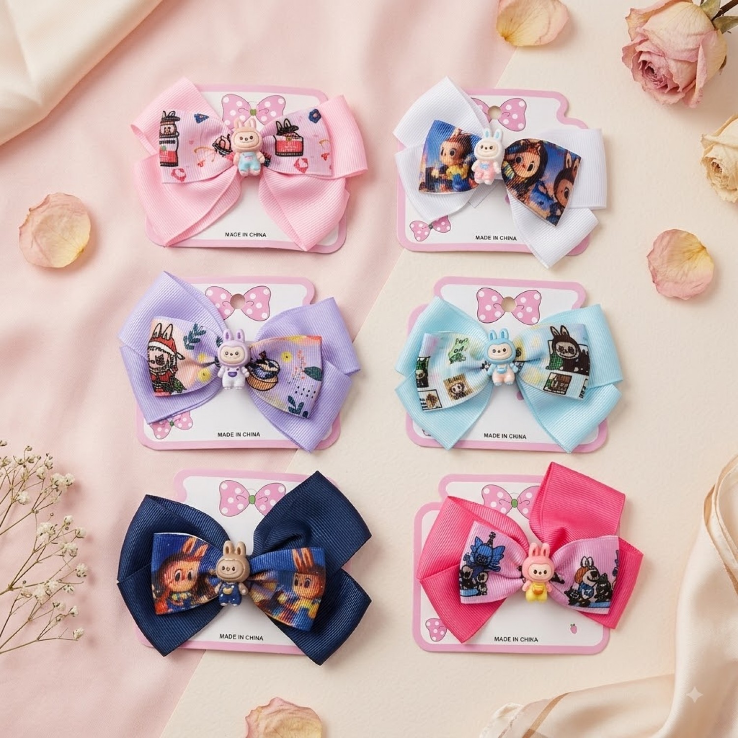 Fashion Alley Bow Hair Pin For Kids Pack Of 12 Pc 