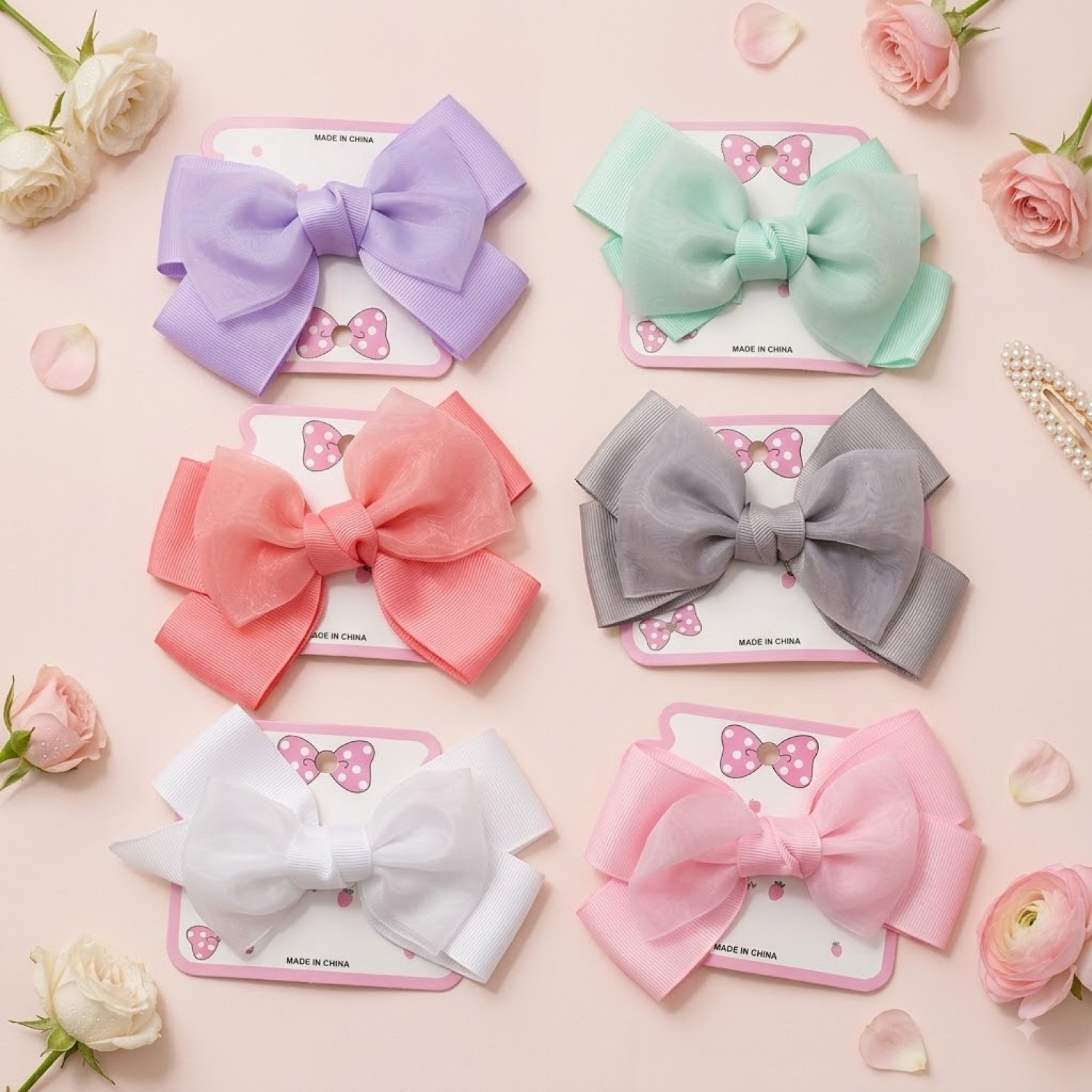Fashion Alley Bow Hair Pin For Kids Pack Of 12 Pc 