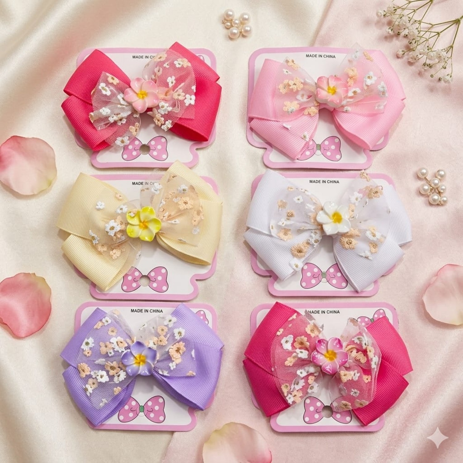 Fashion Alley Bow Hair Pin For Kids Pack Of 12 Pc 
