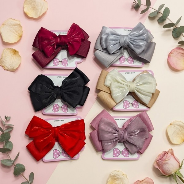 Fashion Alley Bow Hair Pin For Kids Pack Of 12 Pc 