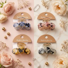 Fashion Alley 6 Cm Mini Kids Hair Claw Pack Of 12 Peace