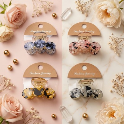 Fashion Alley 6 Cm Mini Kids Hair Claw Pack Of 12 Peace