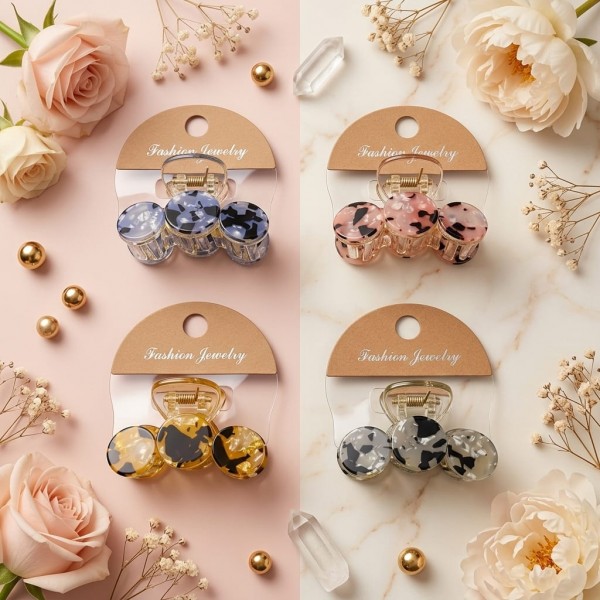 Fashion Alley 6 Cm Mini Kids Hair Claw Pack Of 12 Peace Fashion Alley 6 Cm Mini Kids Hair Claw Pack Of 12 Peace