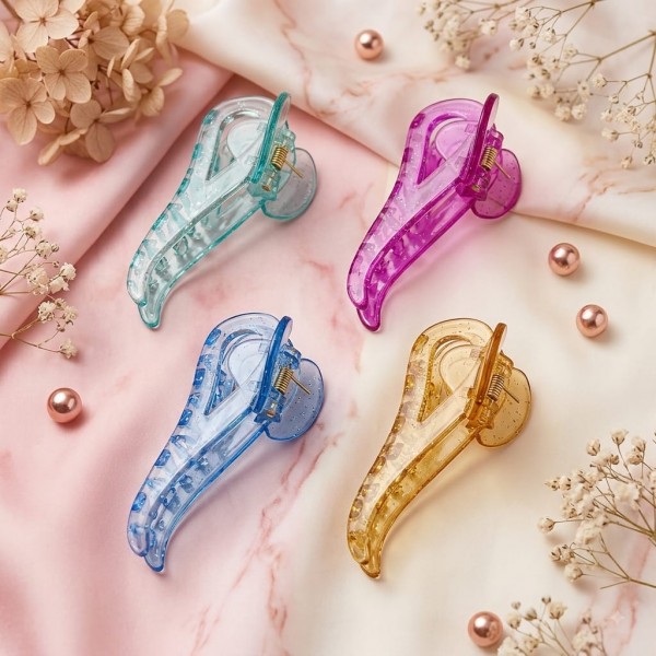 Fashion Alley 9 Cm women Hair Claw Pack Of 12 Peace