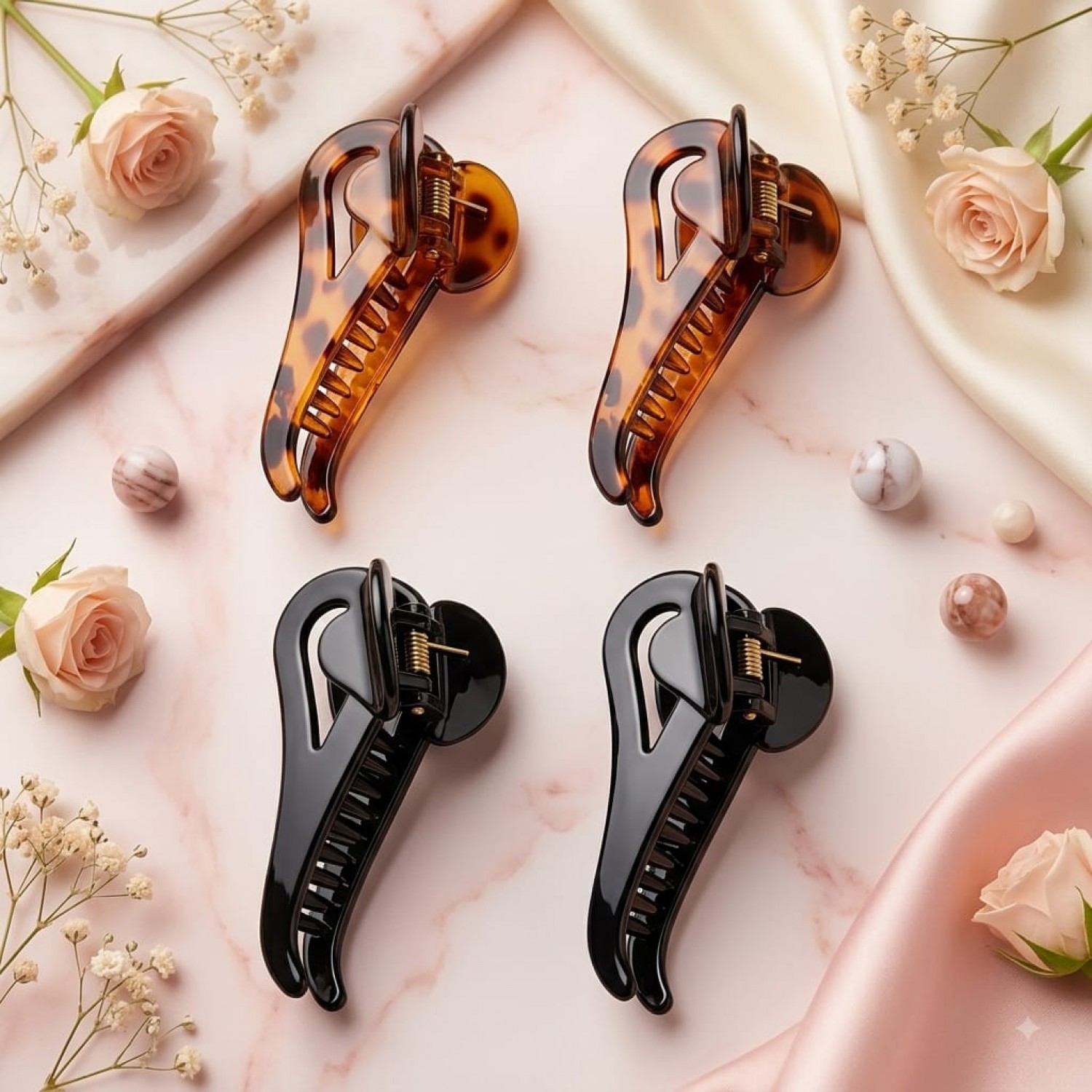 Fashion Alley 9 Cm women Hair Claw Pack Of 12 Peace