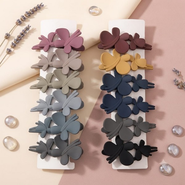 Fashion Alley 12 CM Matte Hair Claw For Women Pack Of 12