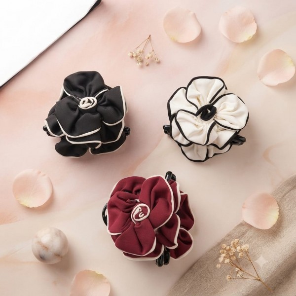 Fashion Alley 7 Cm Flower Design Hair Claw For Women Pack Of 12 Pc