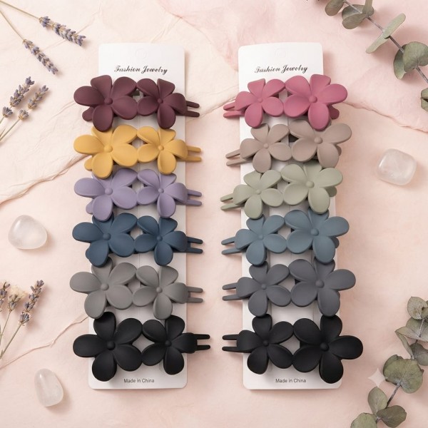 Fashion Alley 12 CM Matte Hair Claw For Women Pack Of 12 Fashion Alley 12 CM Matte Hair Claw For Women Pack Of 12