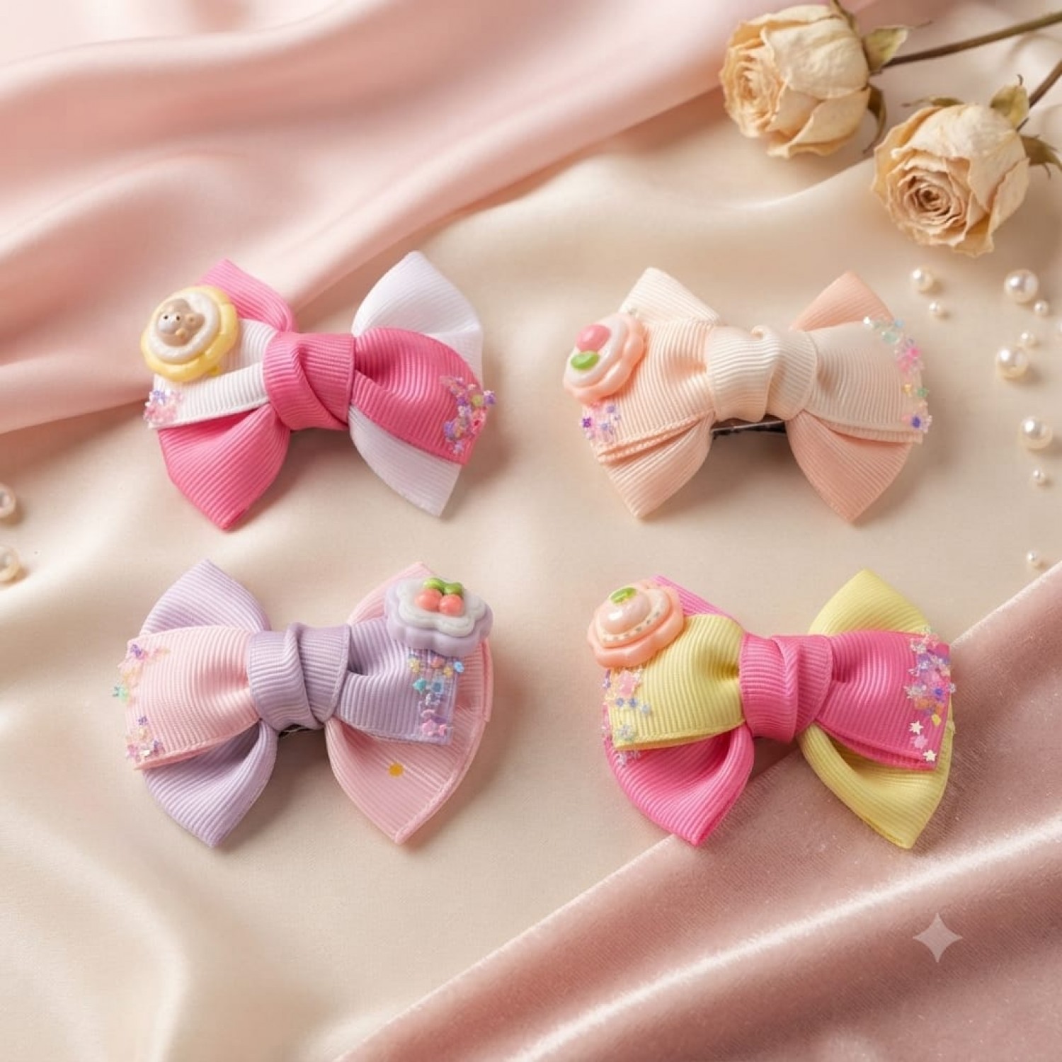 Fashion Alley Bow Design Hair Pin For kids Pack Of 12 Pc