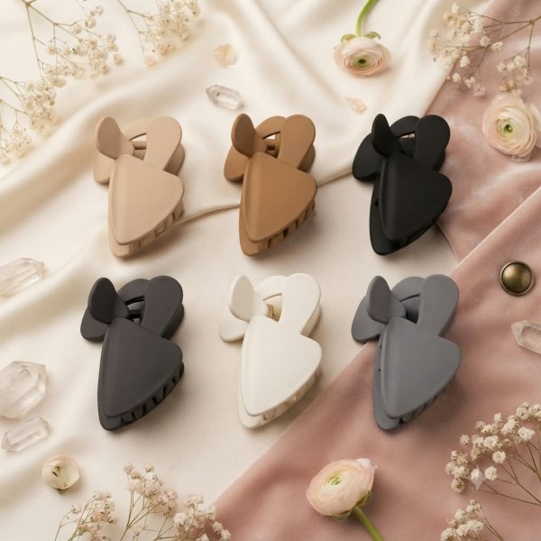 Fashion Alley 10 CM Matte Hair Claw For Women Pack Of 12 pcs