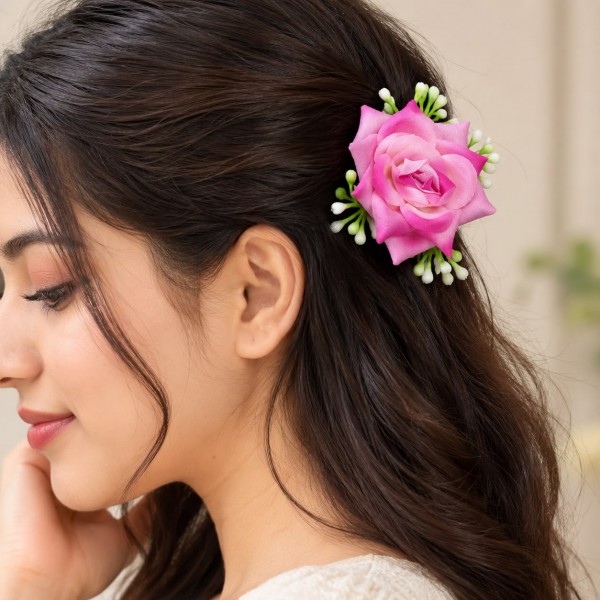 Fashion Alley Juda Flower Hair Pin For Women Pack Of 12 Pc