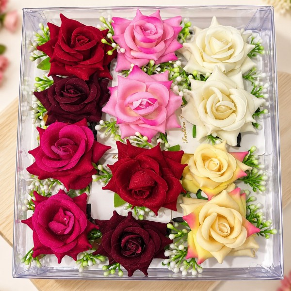 Fashion Alley Juda Flower Hair Pin For Women Pack Of 12 Pc