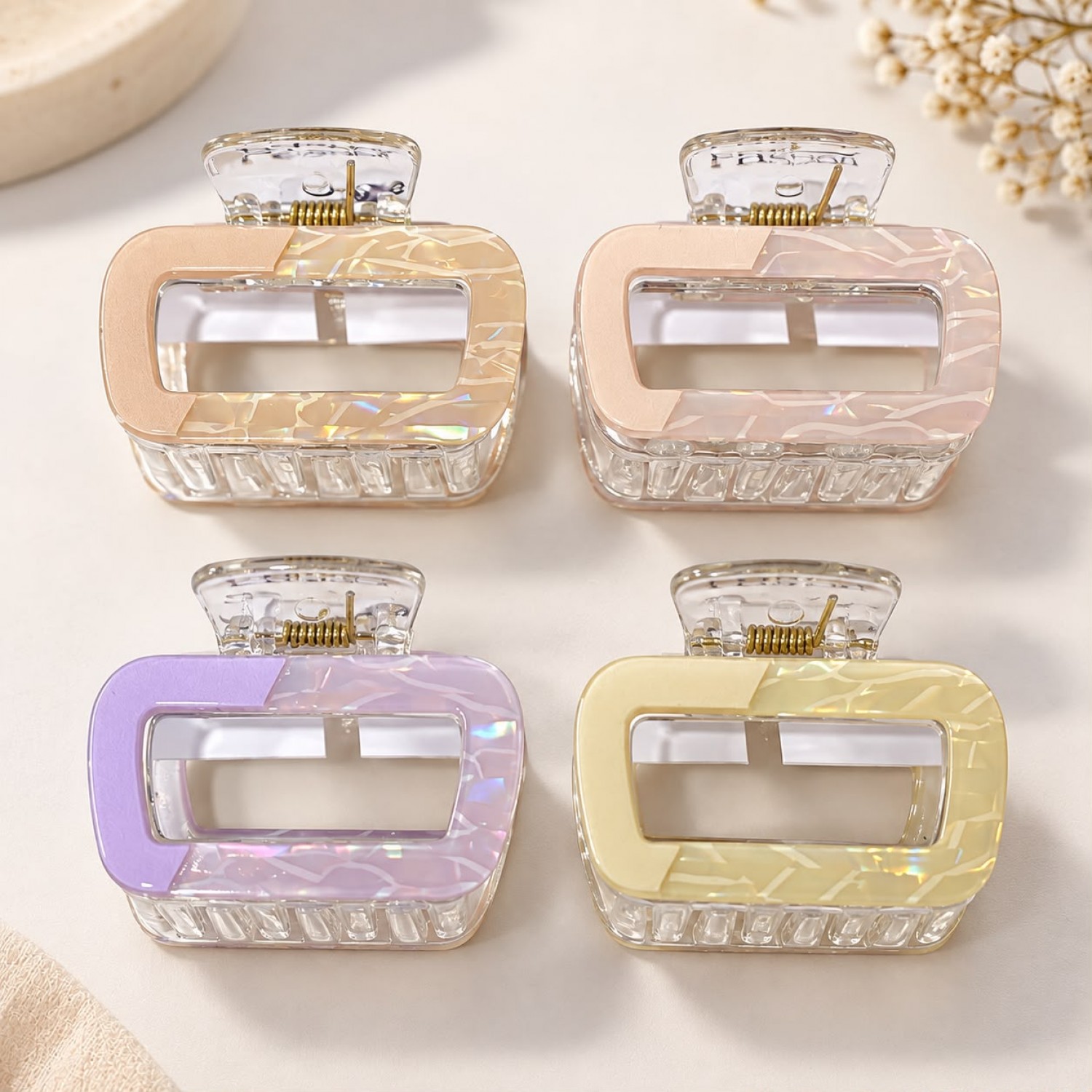 Fashion Alley 4.5 Cm Hair Claw For Women Pack Of 12 Pc