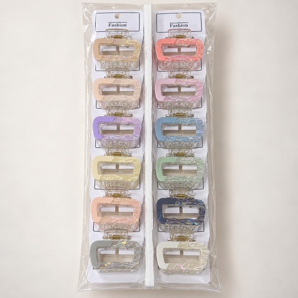 Fashion Alley 4.5 Cm Hair Claw For Women Pack Of 12 Pc