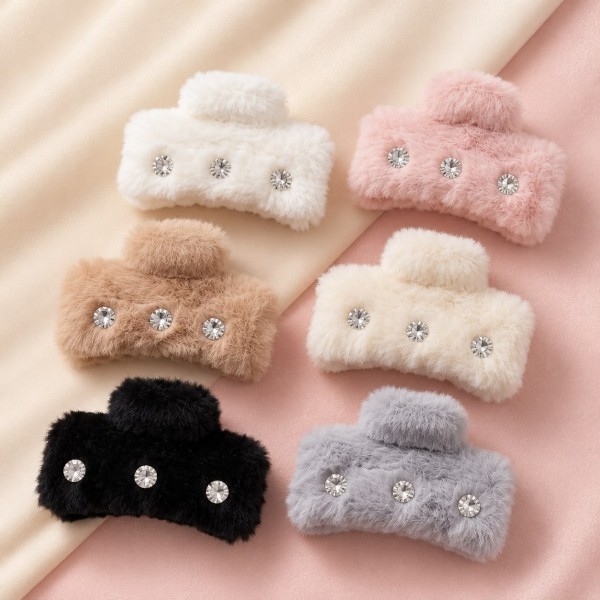 Fashion Alley 11 Cm Fur Hair Claw For Women Pack Of 12 Pc