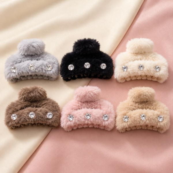 Fashion Alley 11 Cm Fur Hair Claw For Women Pack Of 12 Pc
