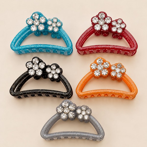 Fashion Alley 4.5 CM Stone Hair Claw For Women Pack Of 12