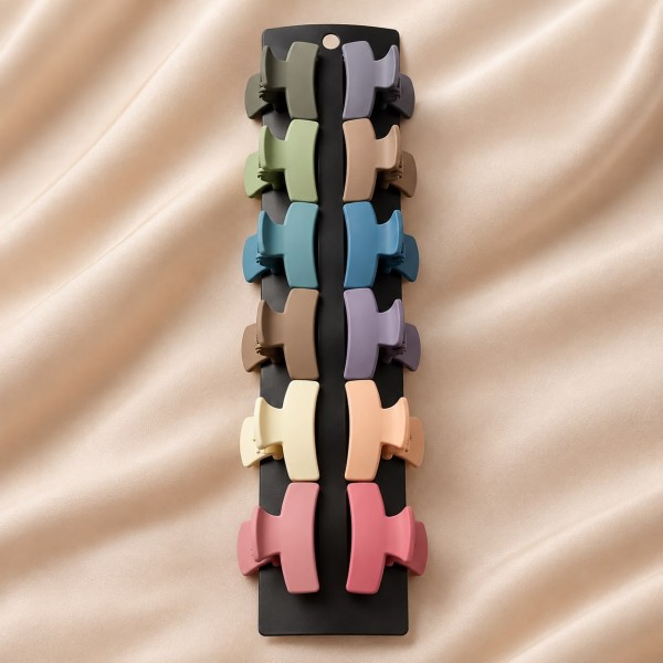 Fashion Alley 4Cm Matte Hair Claw For Women Pack Of 12