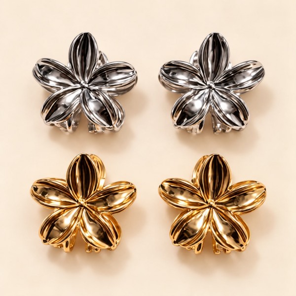 Fashion Alley 5 Cm Metal Base Hair Claw For Women Pack Of 12 Pc