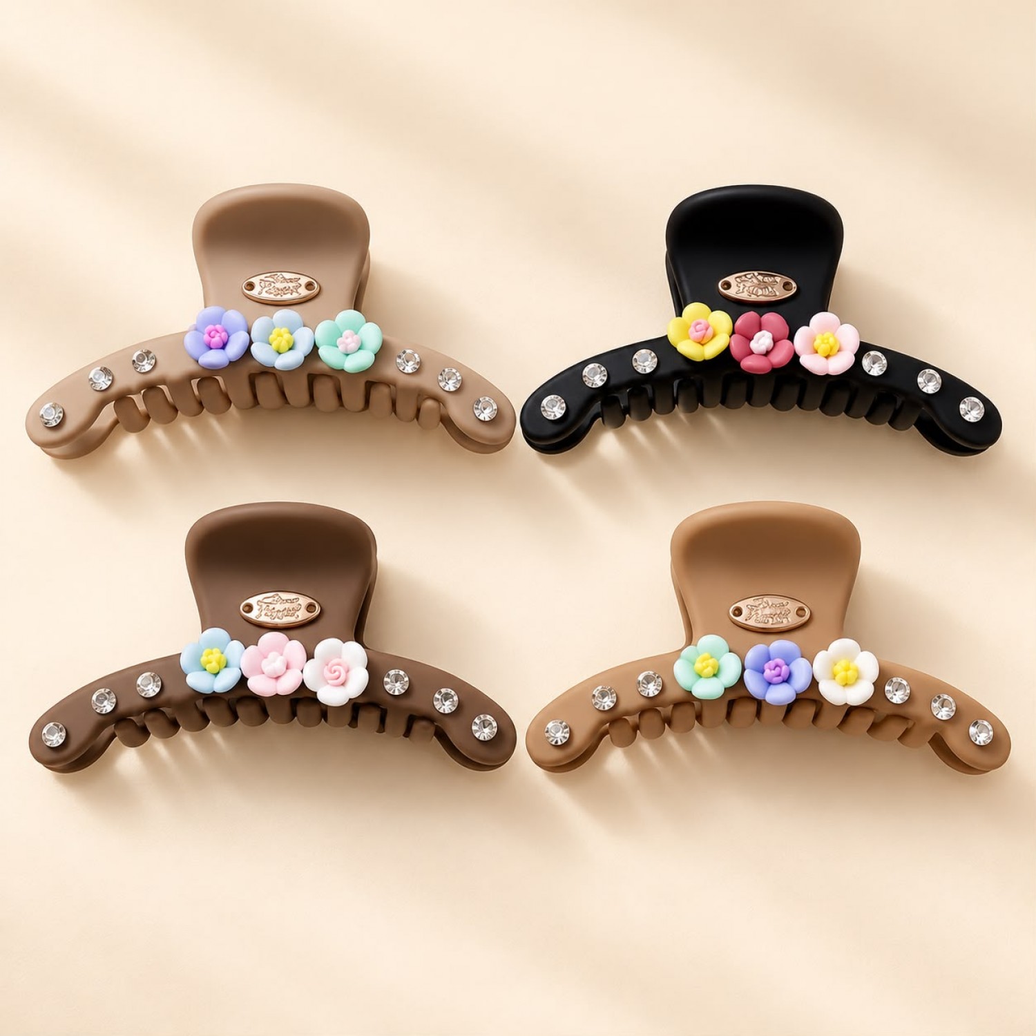 Fashion Alley 7 Cm Matt Hair Claw For Women Pack Of 12 Pc