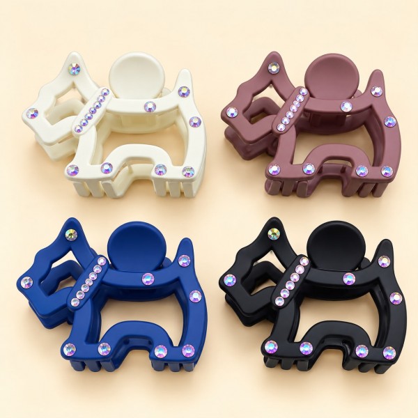 Fashion Alley 8 Cm Hair Claw For Women Pack Of 12 Pc