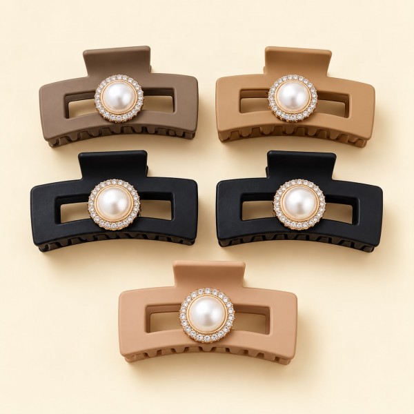 Fashion Alley 7 CM Matt Hair Claw For Women Pack Of 12