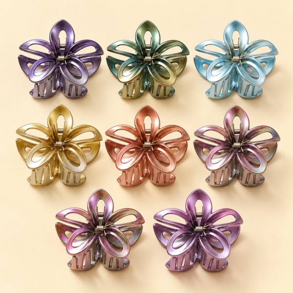 Fashion Alley 8 Cm Shine Hair Claw For Women Pack Of 12