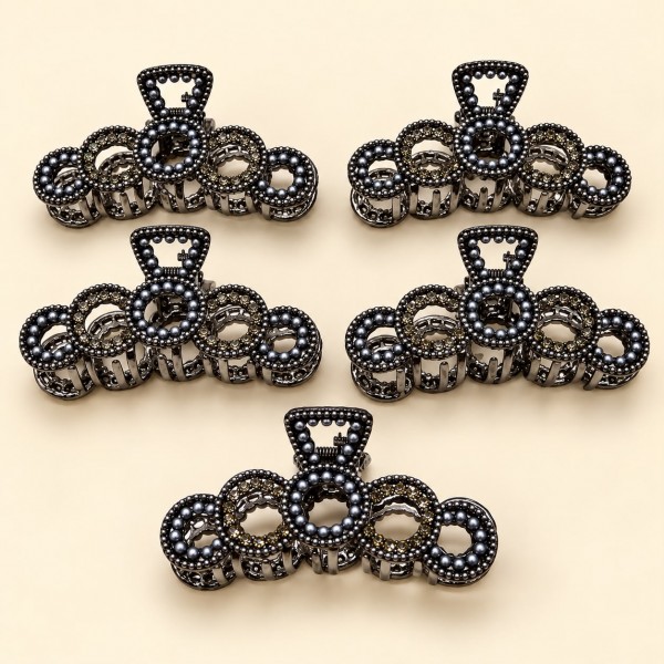 Fashion Alley 8 CM Metal Hair Claw For Women [Pack Of 12]