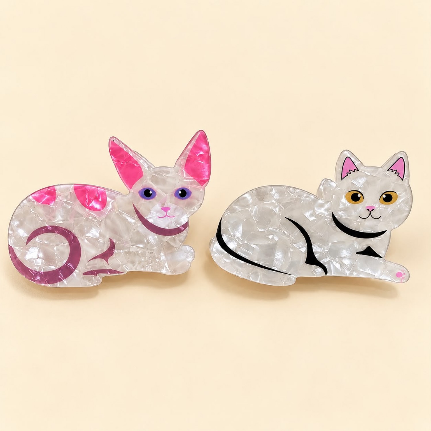 Fashion Alley 8 Cm Cat Design Hair Claw For Women Pack Of 12 Pc