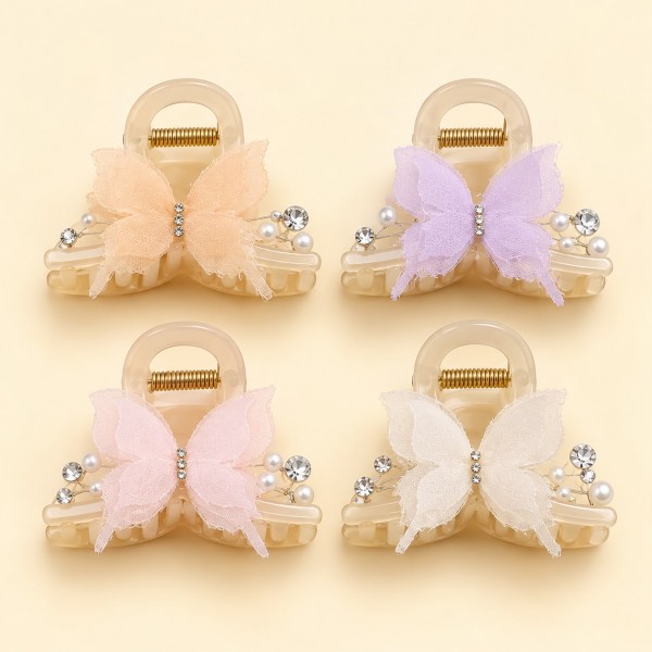 Fashion Alley 8 CM Shine Matte Korean Hair Claw For Women [Pack Of 12]