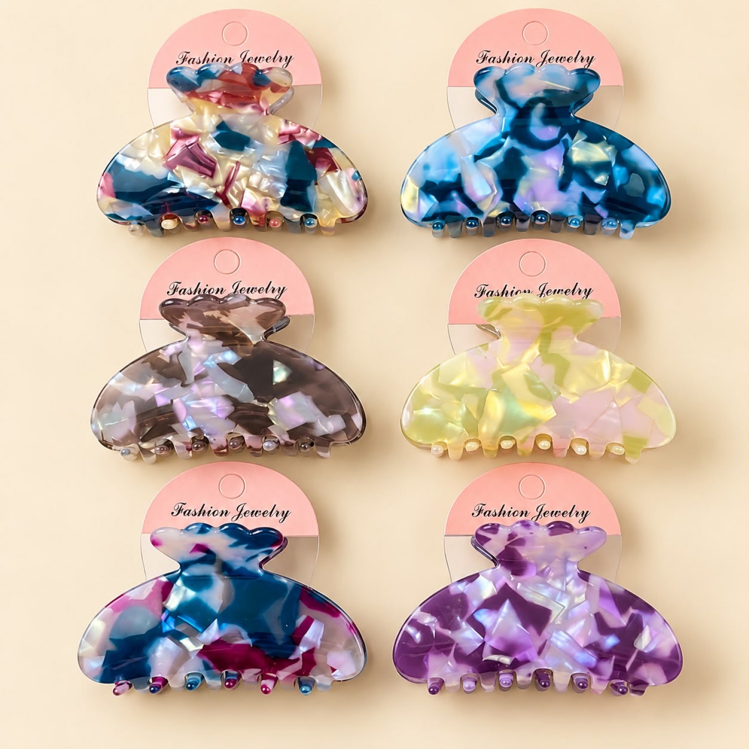 Fashion Alley 9 CM Hair Claw For Women Pack Of 12