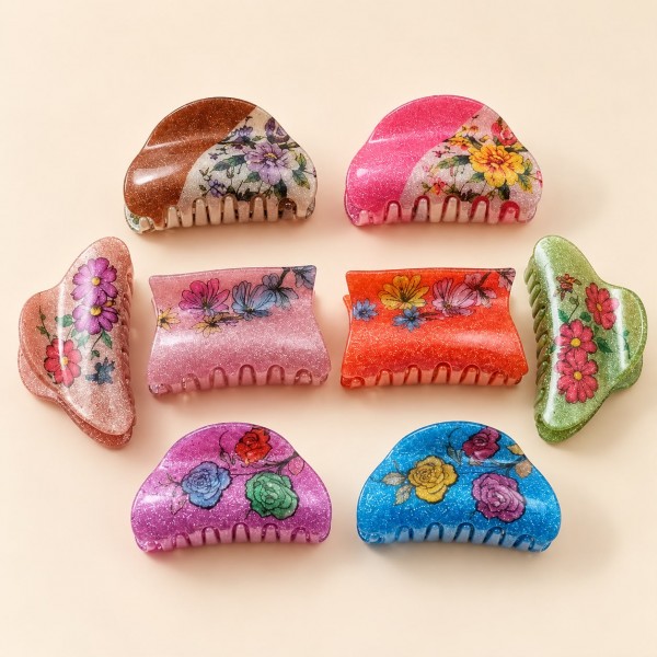 Fashion Alley 9 Cm Assorted Style Hair Claw For Women Pack Of 12
