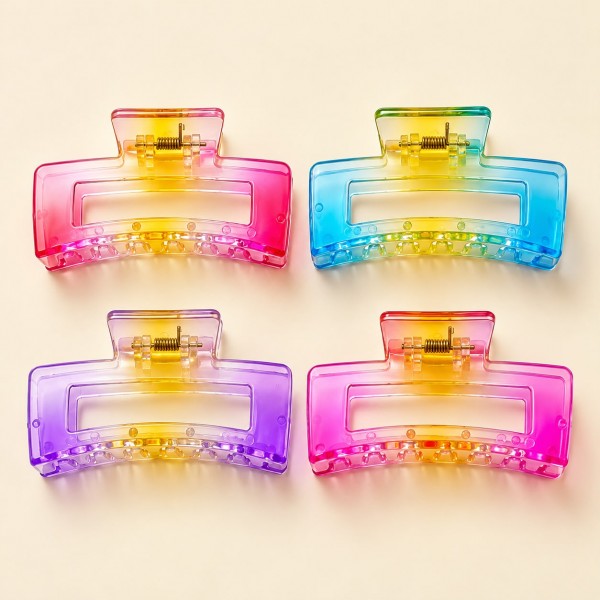 Fashion Alley 9cm shine Hair Claw For Women Pack Of 12