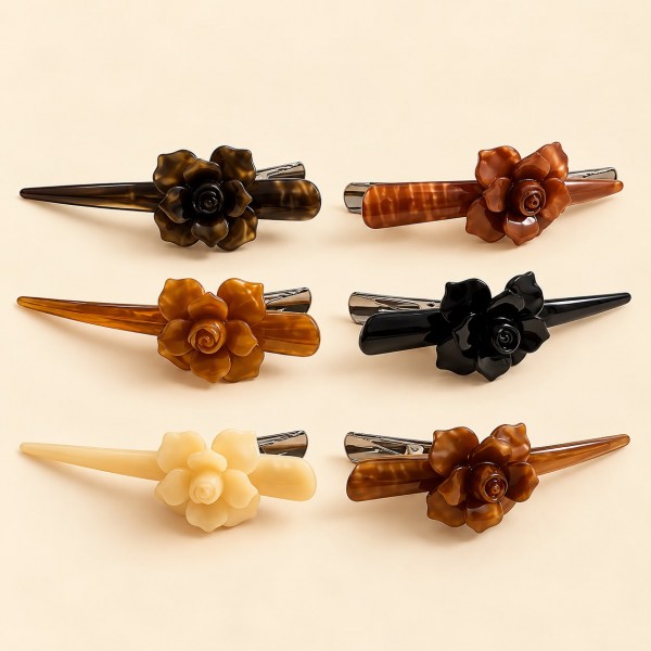 Fashion Alley Assorted Design 10 Cm Crow Hair Clip For Women Pack Of 12 Pc