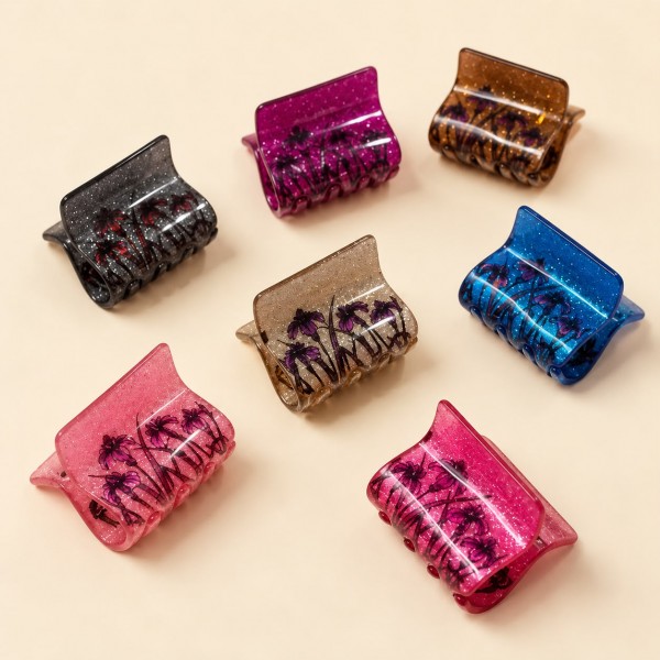 Fashion Alley Assorted Print 5 Cm Hair Claw For Women Pack Of 12 Pc