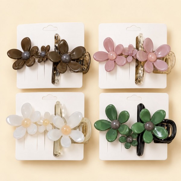 Fashion Alley Flower Hair Claw For Women Pack Of 12 Pc