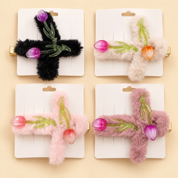 Fashion Alley Hair Claw Fur Design for Women Pack Of 12