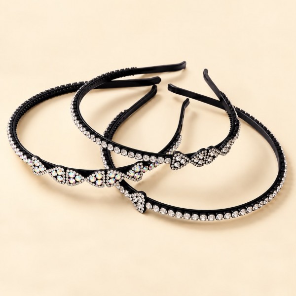 Fashion Alley Assorted Design Stone Hair Band For Women Pack Of 12 Pc