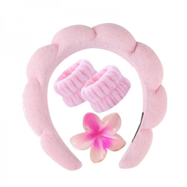 Fashion Alley Pink Color 12 Pc Hair Band 12 Pc Hair Claw & 24 Pc Bracelet Pack Of 48 Pc For Women