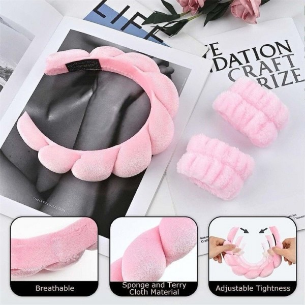 Fashion Alley Pink Color 12 Pc Hair Band 12 Pc Hair Claw & 24 Pc Bracelet Pack Of 48 Pc For Women
