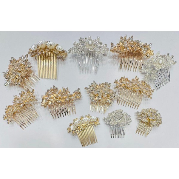 Fashion Alley Korean Assorted Design Metal Comb Clip [ Pack Of 12]