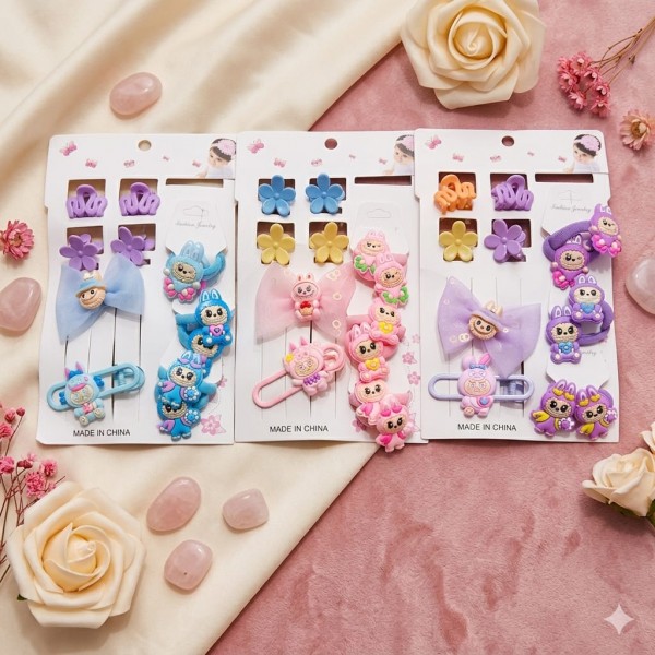 Fashion Alley Clutcher Rubber Band With Pin For Kids Pack Of 12 Card