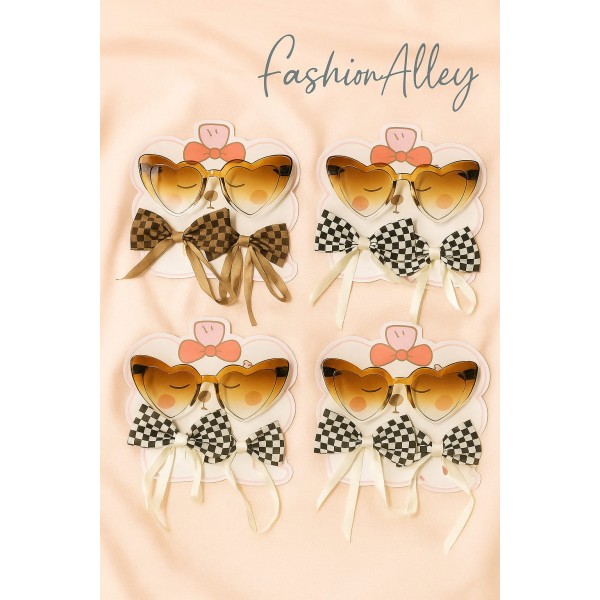 Fashion Alley Sunglasses With Bow Pins Gift Set Combo For Kids Pack Of 12 Card