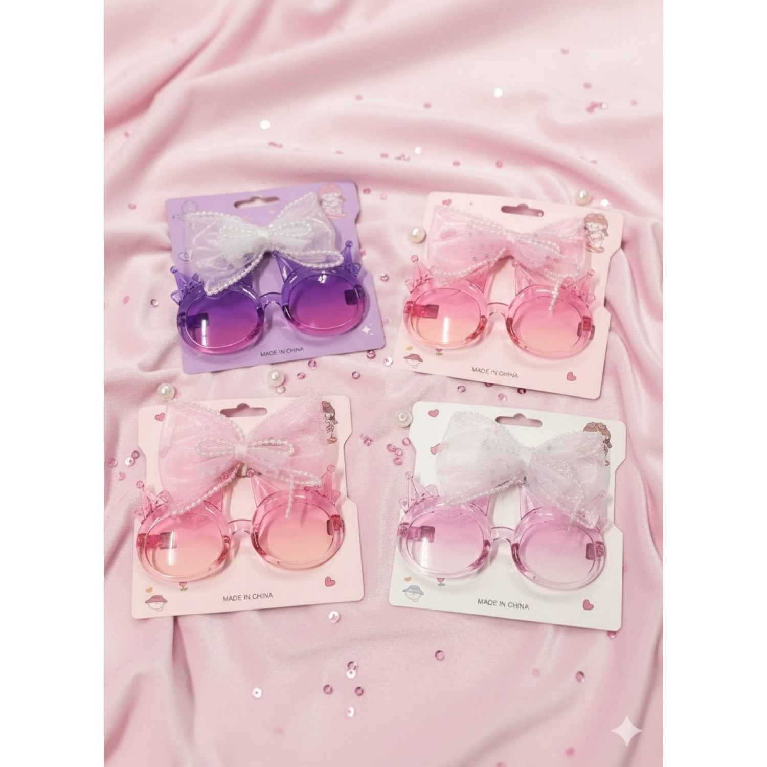 Fashion Alley Sunglasses With Bow Pins Gift Set Combo For Kids Pack Of 12 Card Fashion Alley Sunglasses With Bow Pins Gift Set Combo For Kids Pack Of 12 Card