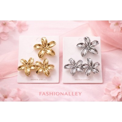 Fashion Alley Golden & Silver Back Clip With Hair Pin For Women Pack Of 24 Pc